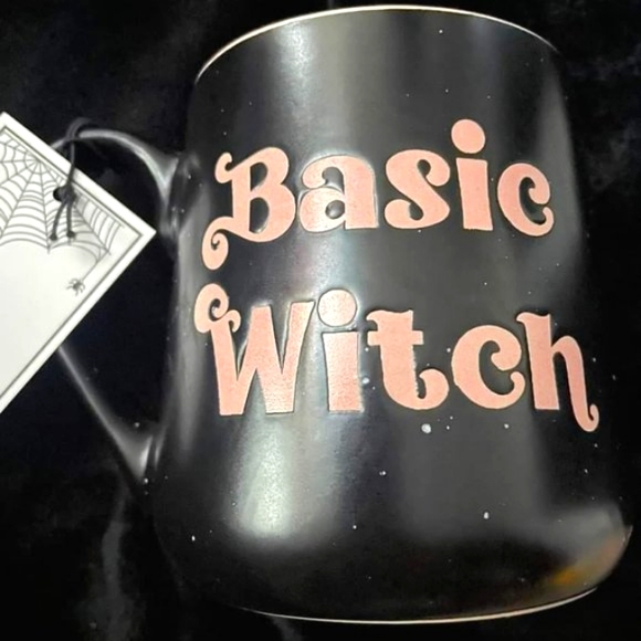 Black and pink Basic Witch halloween mug from cobwebs and cauldrons witch mug - Picture 3 of 3